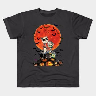 Funny Halloween nightmare before meow Kids T-Shirt